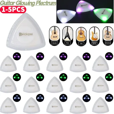 Guitar Picks with High-sensitivity LED Light for Bass Electric Guitar Pick Acoustic Guitarists