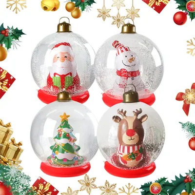 60cm Xmas Decorated Ball Large Ball with LED Light Remote Control Giant Luminous Inflatable