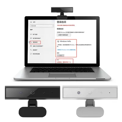 Facial Recognition Webcam with Single Microphone for Windows Hello Computer Web Camera HD 1080P 2MP