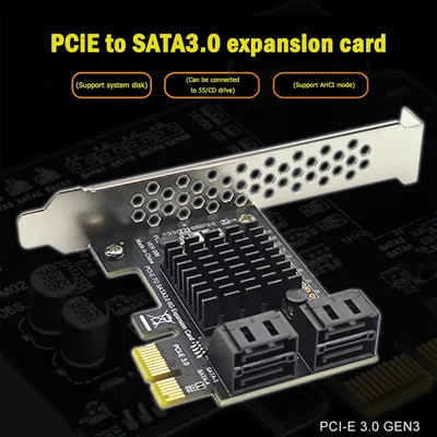 PCI-E SATA 1X 4X 8X 16X PCI-E Cards PCI Express to SATA 3.0 4-Port SATA III 6Gbps Expansion Adapter