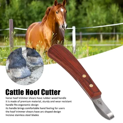 Hoof Trimmer Shears Stainless Steel Blade Rubber Wood Handle Multipurpose Cattle Horse Hoof Cutter