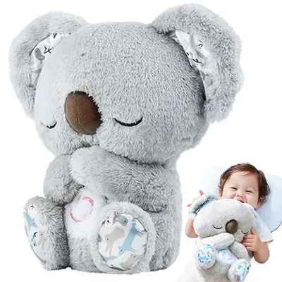 Baby Plush Doll Breathing Bear Newborn Soothing Sleep Playmate Plush Toys Kids Music Sleeping