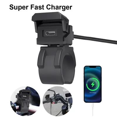 Smart Connector Phone Charging USB Type C Port Socket Intelligent 12V 24V PD QC3.0 Motorcycle