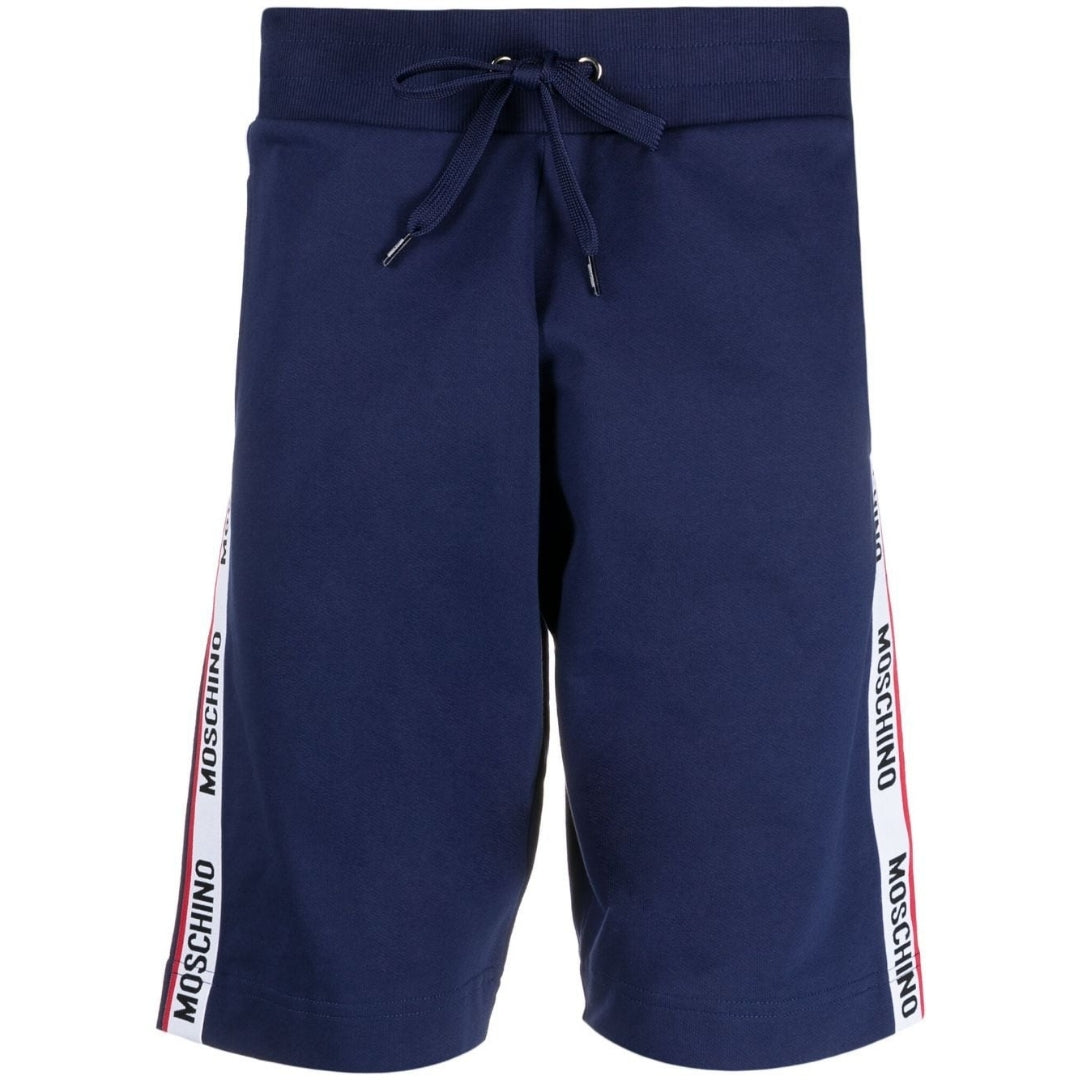 Marineblaue Shorts mit Moschino-Logo an den Beinen Image