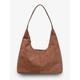 borsa a tracolla hobo minimalista in pelle scamosciata marrone da donna – elegante borsa casual per l'uso quotidiano, morbida e spaziosa borsa per il lavoro o lo shopping