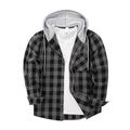 Per uomo Camicia Camicia di flanella Sovracamicia A quadri Esterno Strada Nero Bianco Rosso Blu Manica lunga Con cappuccio Inverno Primavera Autunno Abbigliamento