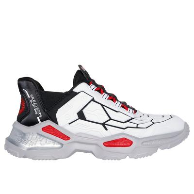 Skechers Boy's Slip-ins: Skech-Bots - Orbitron Sneaker | Size 13.0 | Wht/Black/Red | Synthetic/Textile | Machine Washable