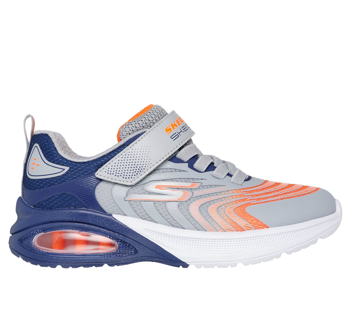 Skechers Boy's Microspec Max Advance - Vortivox Sneaker | Size 2.5 | Gray/Navy | Textile/Synthetic