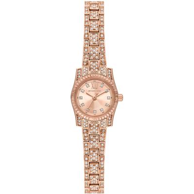Quarzuhr MICHAEL KORS "MICRO PETITE LEXINGTON", gold (transparent, roségoldfarben), Armbanduhren, Damen, Armbanduhr, Damenuhr, Edelstahlarmband, analog, Glassteine Image