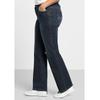 Stretch-Jeans SHEEGO "Große Größen", Damen, Gr. 22, Kurzgrößen, blau (dunkelblau denim), Obermaterial: 98% Baumwolle, 2% Elasthan, unifarben, casual, lang, Jeans, mit Used-Effekten