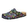 Clog LICO "Clog Bioline Clog Print", Gr. 40, schwarz, Synthetik, Schuhe