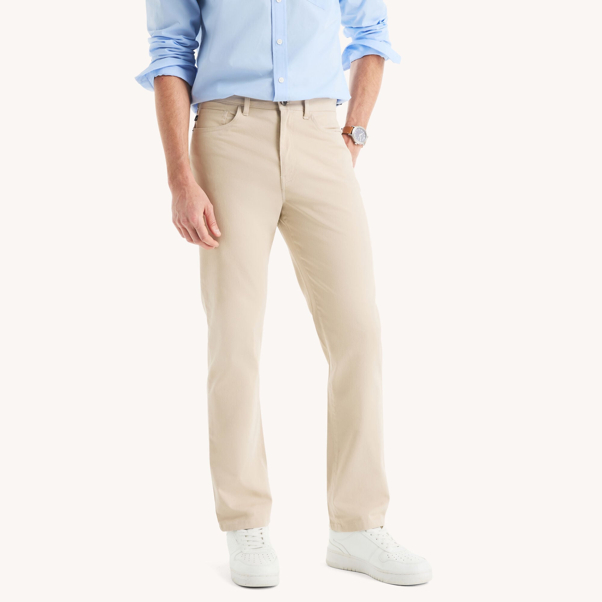 Nautica Men's Straight Fit Stretch Pant 150 (True Stone), 30x30