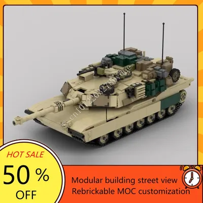 1617PCS MOC WW2 Militär Waffe Serie M1A2 ABRAMS Tank Zerstörer Gepanzerte Auto Modell Baustein Image