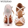 WUXIJIAO Jazz Schuhe Latin Dance Schuhe weibliche Latin Salsa Mädchen Freizeitschuhe Silber Bronze Haut