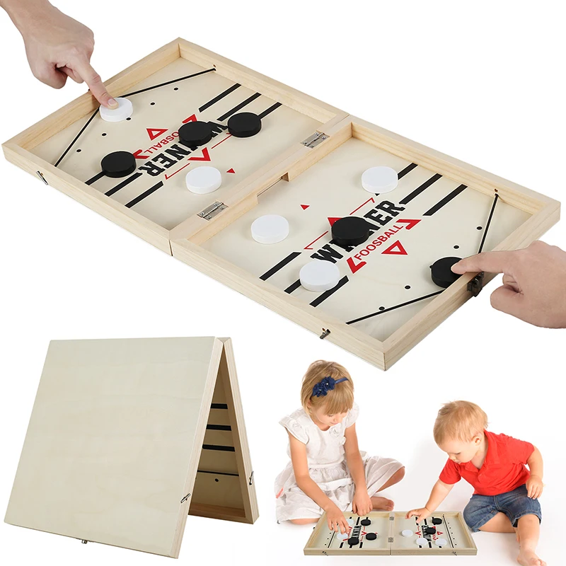 Tischfußball Gewinner Spiele Tisch Hockey Katapult Schach Eltern-kind Schnelle Sling Puck Bord Party Spielzeug Für Kinder Erwachsene Oder faltbar Image
