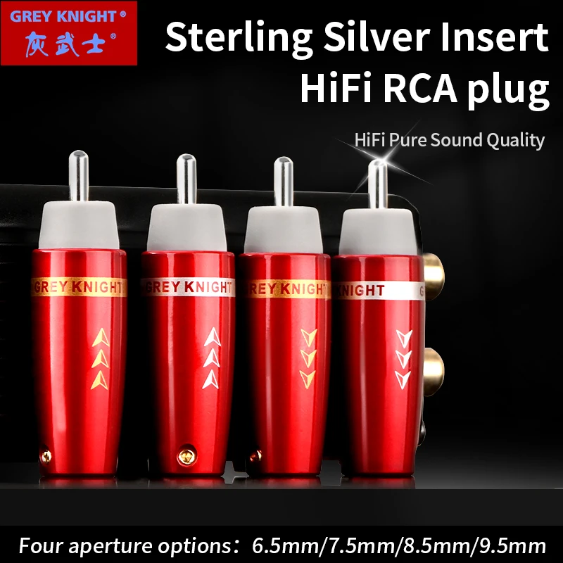 Grey Knight Hifi RCA-Stecker, reiner Silber kern CD-Verstärker Lautsprecher Handbuch DIY Signal kabel Schnitts telle Hi-End-Audio-Kabelst ecker