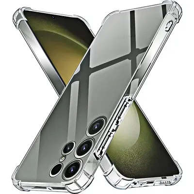 Stoßfeste, klare Silikon-Softhülle für Samsung S25 S24 S23 S22 S21 Ultra plus Note 20 Galaxy S 23 22 21 FE + Handyhüllen