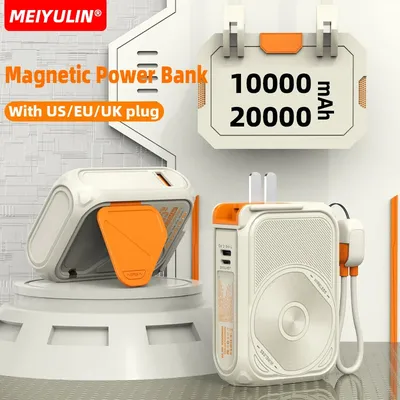 20000 mAh Wireless Power Bank Ständer 10000 mAh Magnetisches tragbares USB-Kabel Schnellladung Externer Akku für iPhone Samsung Xiaomi