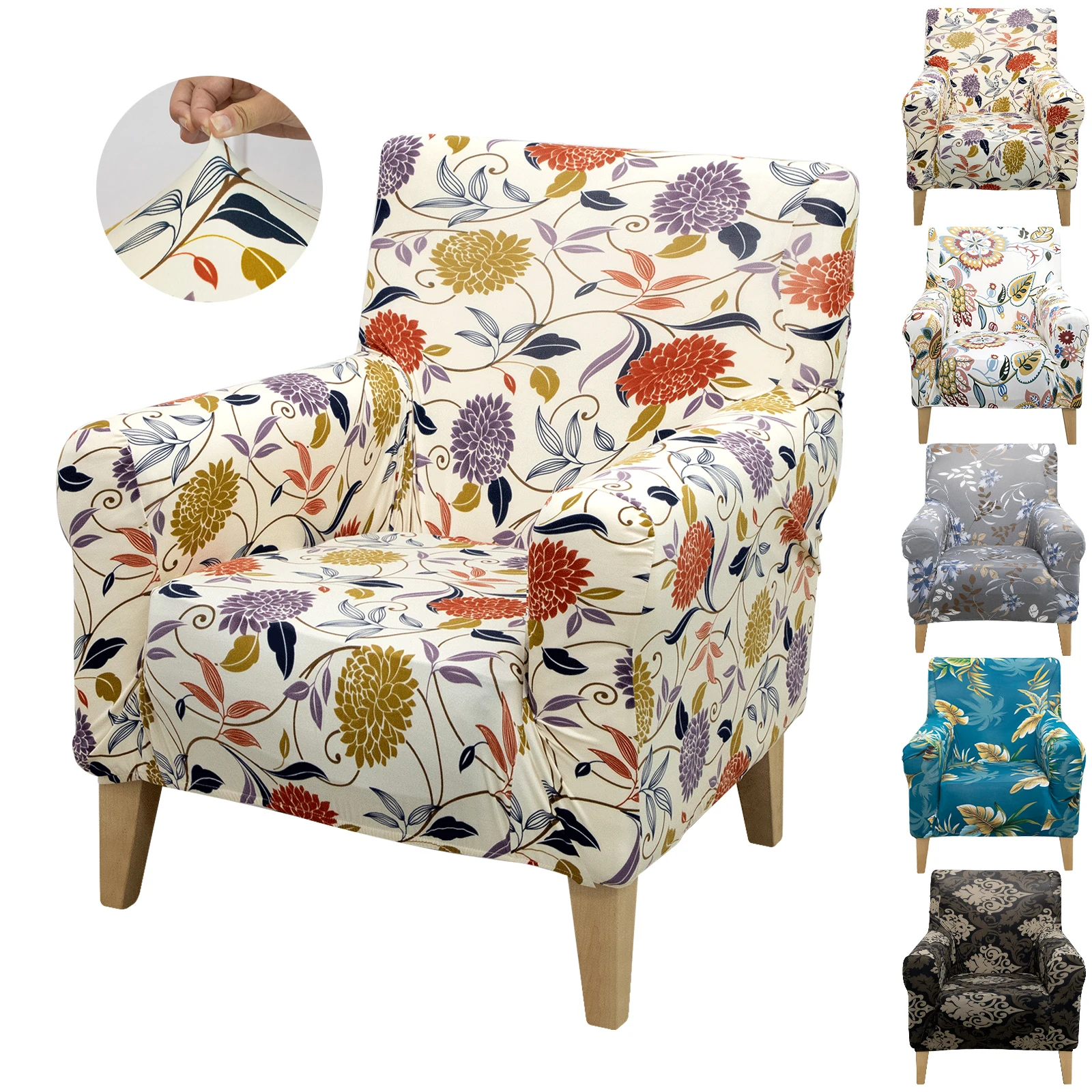 Stretch-Sofa bezug Blumen druck Sessel Schon bezug wasch bare Möbels chutz Couch bezüge für Wohnzimmer Sessel bezüge Image
