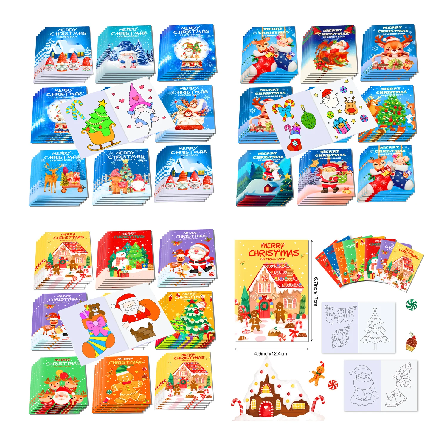 16 stücke Cartoon Frohe Weihnachten Dekore Graffiti Zeichnung Malbuch Winter Neujahr Färbung Bilderbuch Kinder Geburtstags geschenke