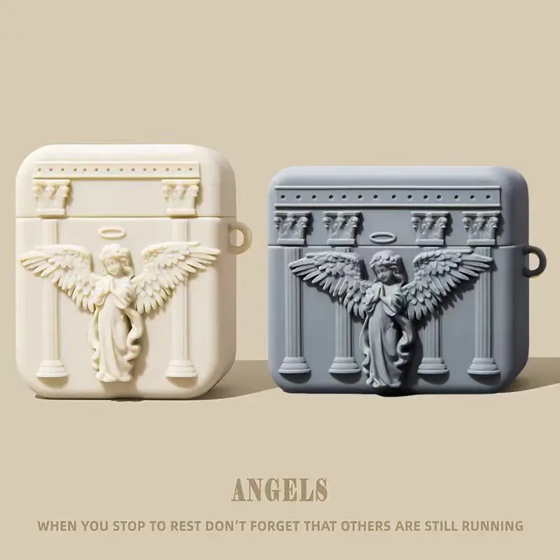 3D God Angel Silikon-Kopfhörerhülle für Huawei Free Clip FreeBuds 6i 5i 5 4 SE2 Pro3 2 Pro Schutzhülle Silikon Soft Shell Image