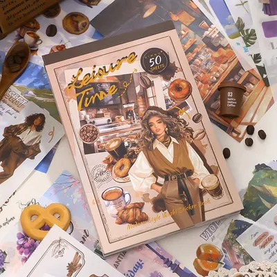 Mr. Paper 1 Style 50 Teile/beutel Cozy Time Series Aufkleberbuch DIY Handbuch Scrapbook Handyhülle Fotorahmen Kalender Image