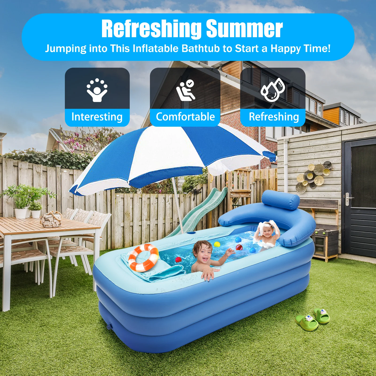 PVC faltbare tragbare aufblasbare Erwachsenen badewanne Babys chwimmbad sprengen Whirlpool Reise aufblasbare Badewanne Luftwanne Pool Image