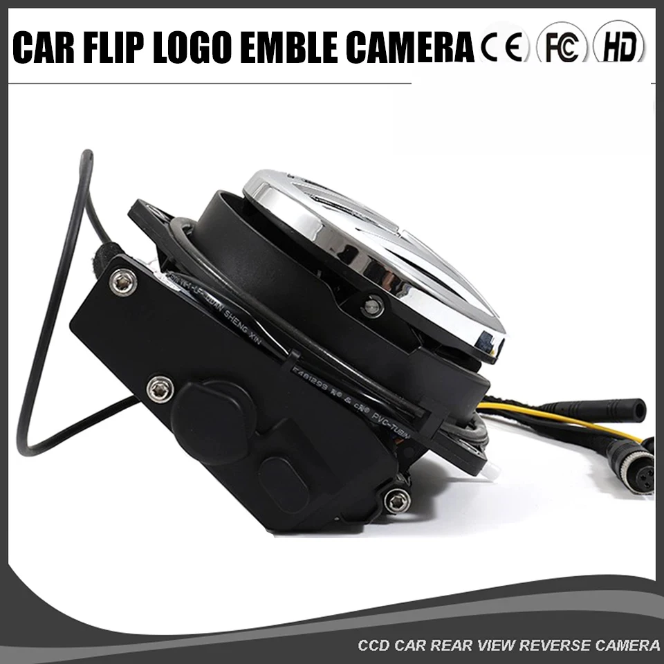 Für Emblem Rotierenden rückansicht Kamera Für Passat CC GOLF 6 7 Beetle EOS Polo Emblem Kamera VW logo Flipping backup Kamera AHD Image