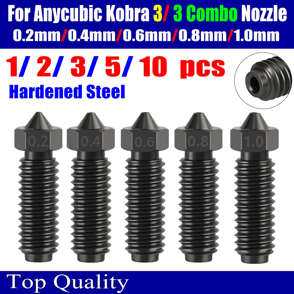 Düse für Anycubic Kobra 3 Combo 3D-Drucker, gehärtete Stahldüsen 0,2 0,4 0,6 0,8 1,0 mm für Anycubic Kobra 3 Düse Image