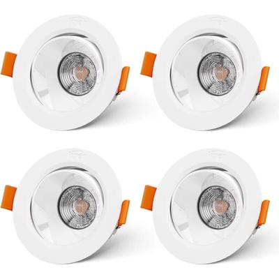 Jusch - Set mit 4 extraflachen LED-Einbaustrahlern, 7 w, Badezimmer-LED-Einbaustrahler, Neutralweiß Image