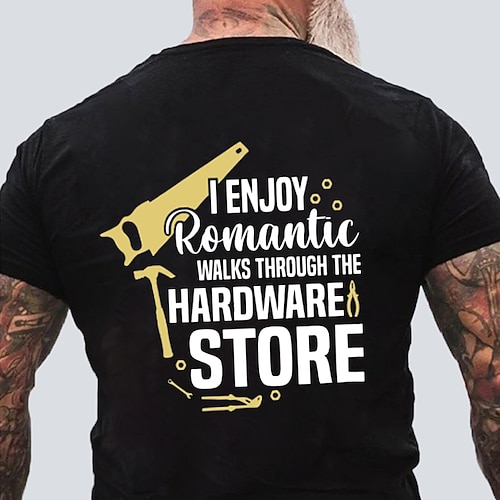 Ich genieße romantische Spaziergänge durch den Baumarkt Herren Lustiges DIY Hobby Grafik T-Shirt