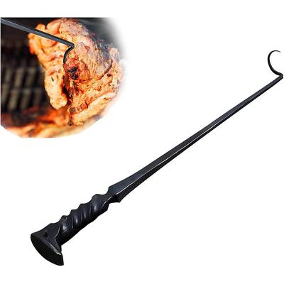 BBQ Food Flipper Meat Hook, BBQ Meat Hook with Pointed Tail, Heavy Duty Food Turner, Pig Tail Food Turner Smoking Accessories for Grilling, Flipping Vegetables and Meat Great Tool for BBQ