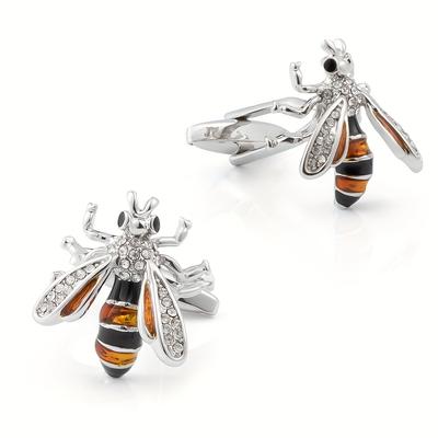 TEMU Insect, - Bee Cufflinks Rhinestones - Copper For Men