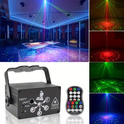 TEMU 1pc Uv 6-hole Laser Lamp Party Lights Light With Pattern Projection And Sound Activated, Strobe Stage Lighting For Parties Indoor Dance Birthday Karaoke Christmas Club