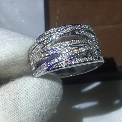 TEMU Synthetic Zirconia Mosaic Women's Ring, Fashion , Copper, For Women, Wedding, Valentine's Day, Holiday, Party, Vacation, Daily Occasion Image