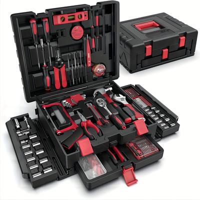 TEMU 378pcs Kit With Drawer - Complete Portable Home & Auto Repair Set, Handyman Tools For Diyers And Homeowners, Ideal Gift For Men, Women,