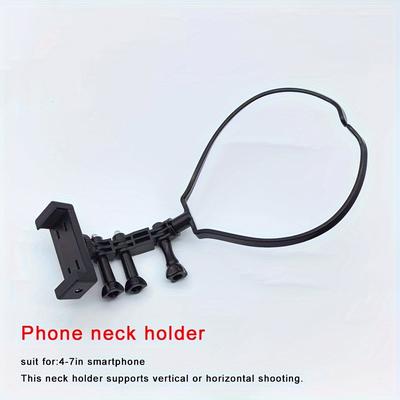 TEMU Versatile Mobile Phone Mount With Neck Strap, Multi-angle Rotation For Vlogging, Fishing & Cycling Image