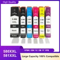 Cartouche d'encre pour imprimante Canon 580 581 PGI-580 CLI-581 PGI580 CLI581 580XL PIXMA TR7550 TR8550 TR 7550 TS6150 TS6151 TS 6150