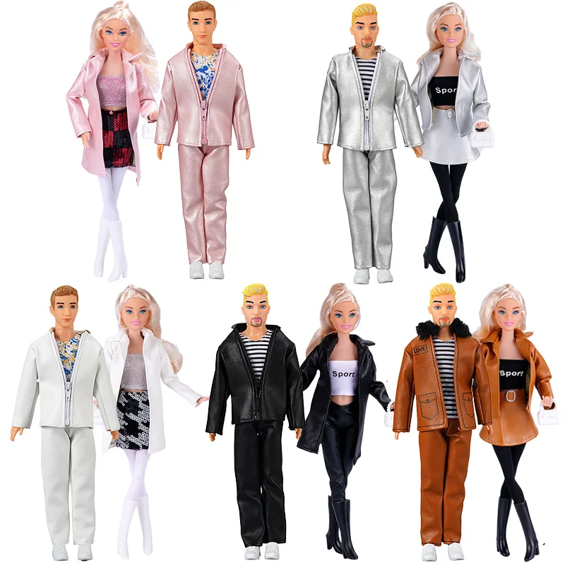 MEW Kleidung Für Puppe 30cm Mode Pailletten Rock Kleid Puppe Leder Mantel Jacke Hose Schuh Für Junge Puppe Zubehör spielzeug Mädchen Geschenk