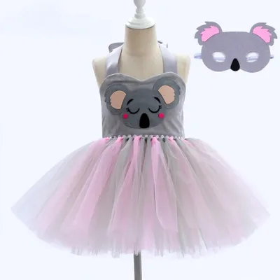 Baby Mädchen Koala bär Tutu Kleid für Kinder Kleinkind Halloween Tier kostüme Kinder Geburtstag Tüll Image