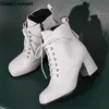2025, herbst Winter Mode Plattform Frauen Stiefeletten Lace-up Frau Stiefel Damen Schuhe Weibliche
