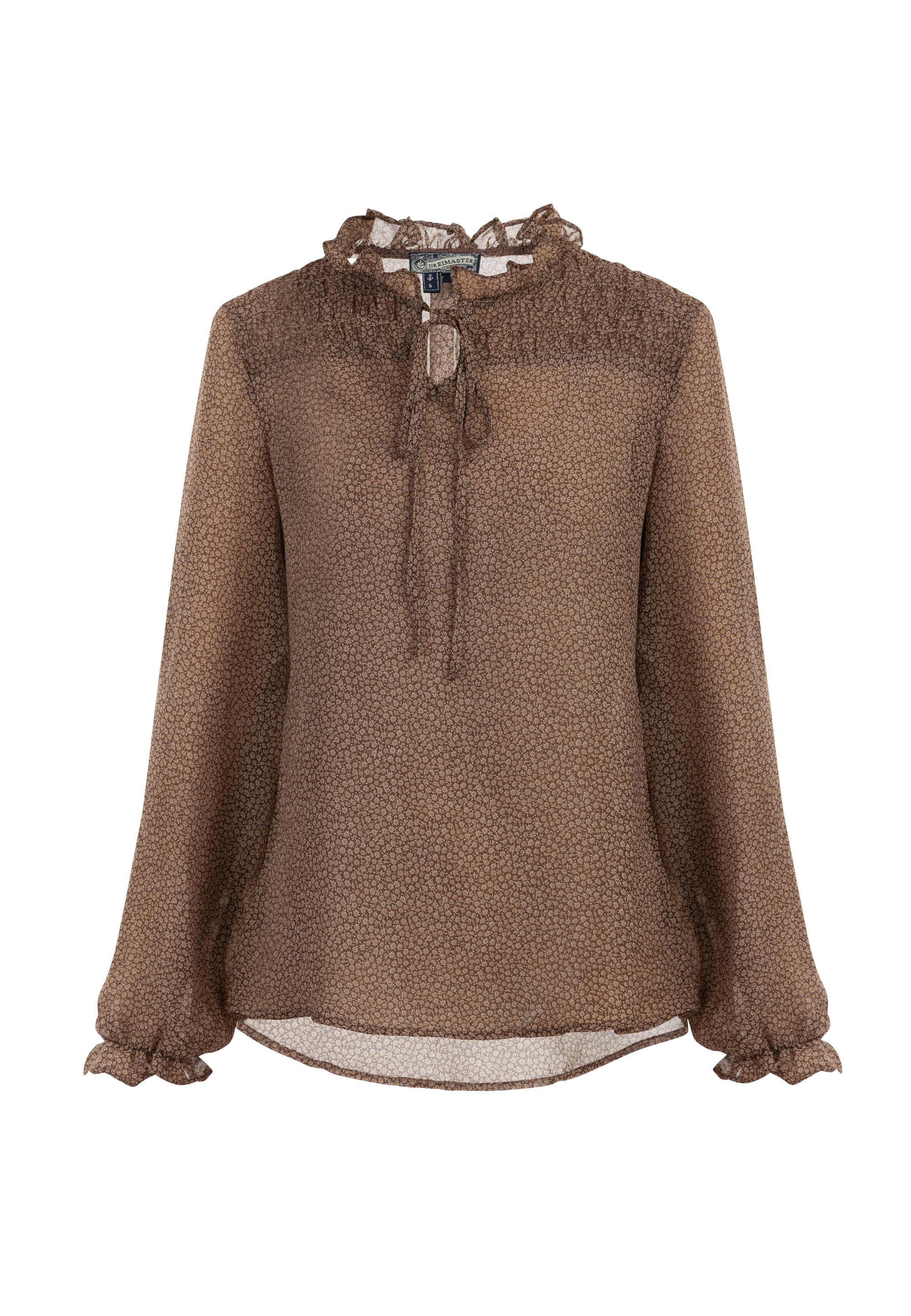 Dreimaster Bluse Damen Braun Wollweiss Image