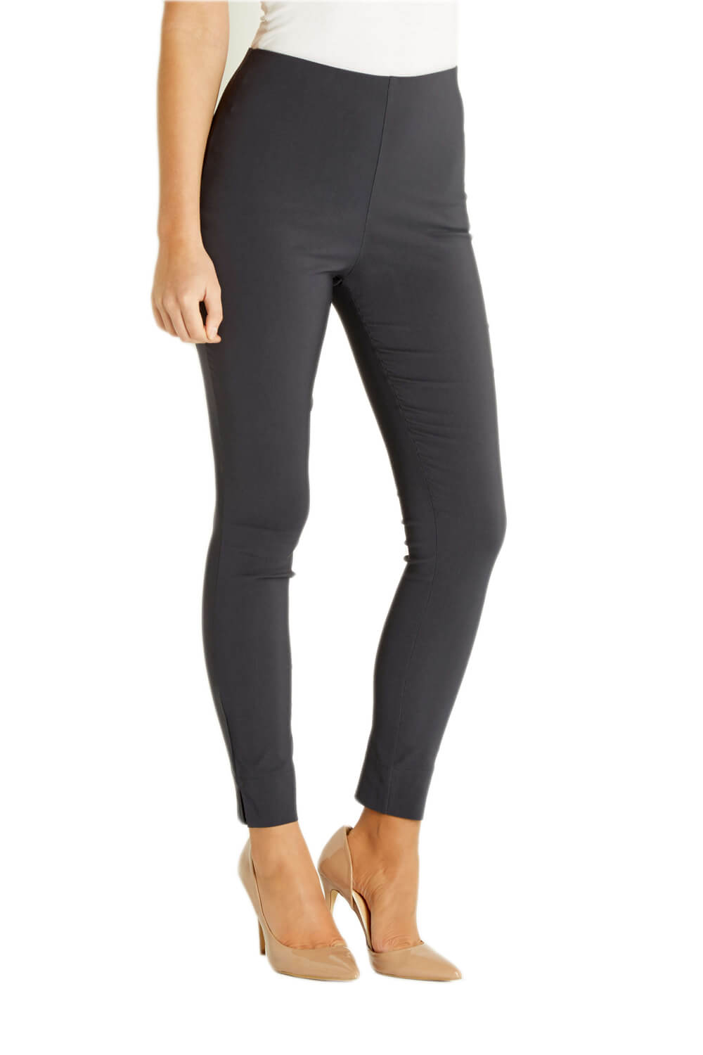 Roman Womens Full Length Elastic Waist Stretch Trousers - Grey - Size 16 UK | Roman Sale | Discount Designer Brands