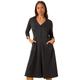 Roman Womens Petite V-neck Button Detail Stretch Dress - Black - Size 18 UK | Roman Sale | Discount Designer Brands