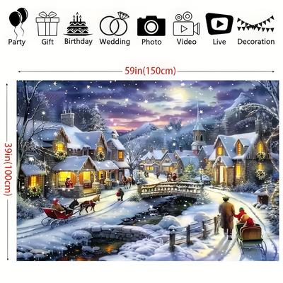 TEMU Christmas Backdrop - , - & For Photography, Live , & Decor (39x59 ) Image