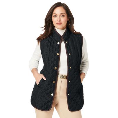 Plus Size Women's Quilted Vest by Jessica London in Black (Size 16 W)