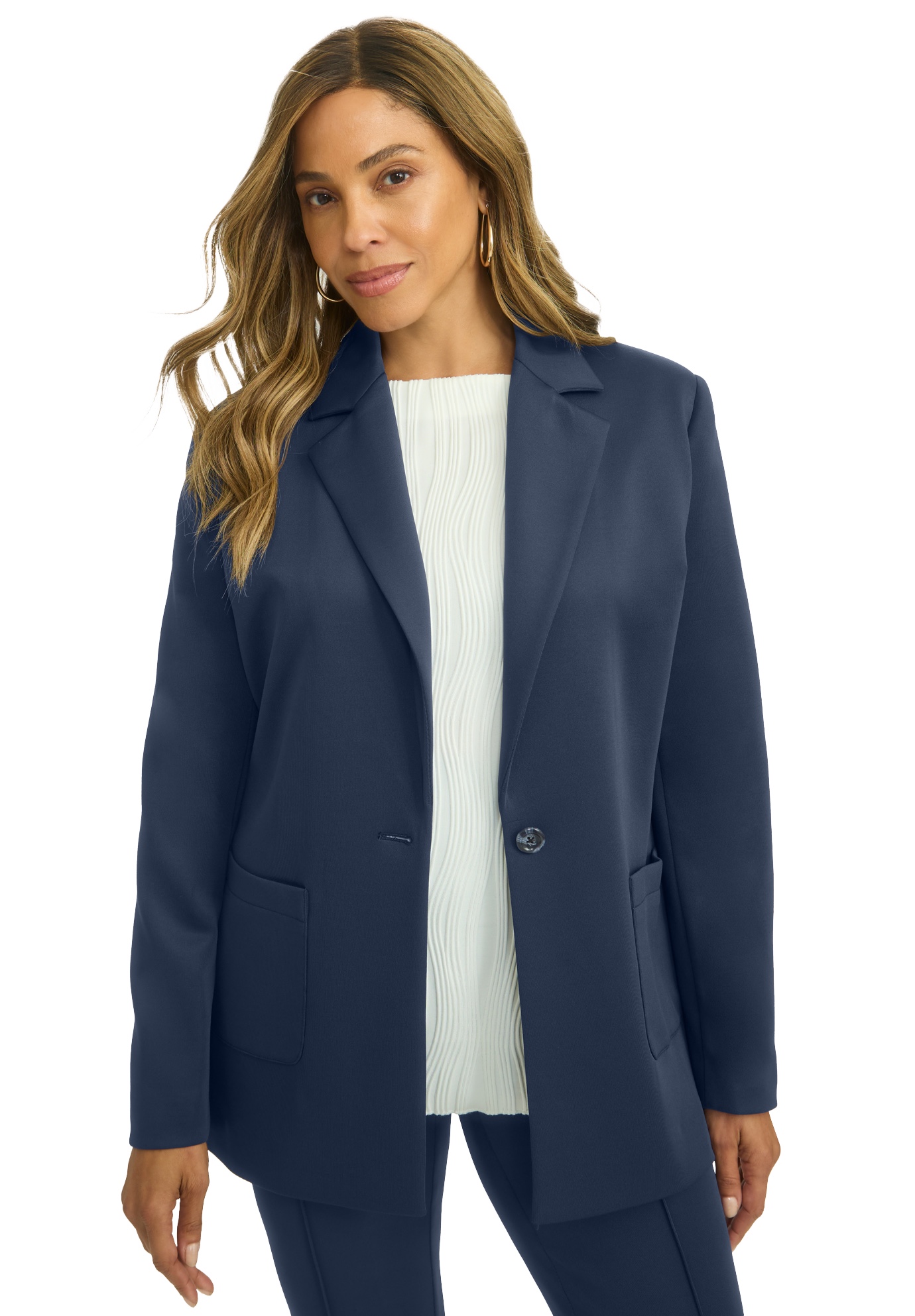 Plus Size Women's PerfectEase Blazer by Jessica London in Navy (Size 16 W)