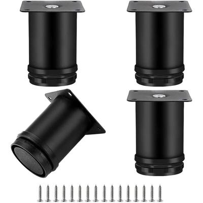 Aougo - 4 Stück verstellbare Möbelbeine, runde Möbelfüße aus Metall, Edelstahl, Sofabeine, Image