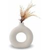 Vase, Keramikvase, Heimdekoration, minimalistische Deko, weißer vegetarischer Keramik-Blumentopf,