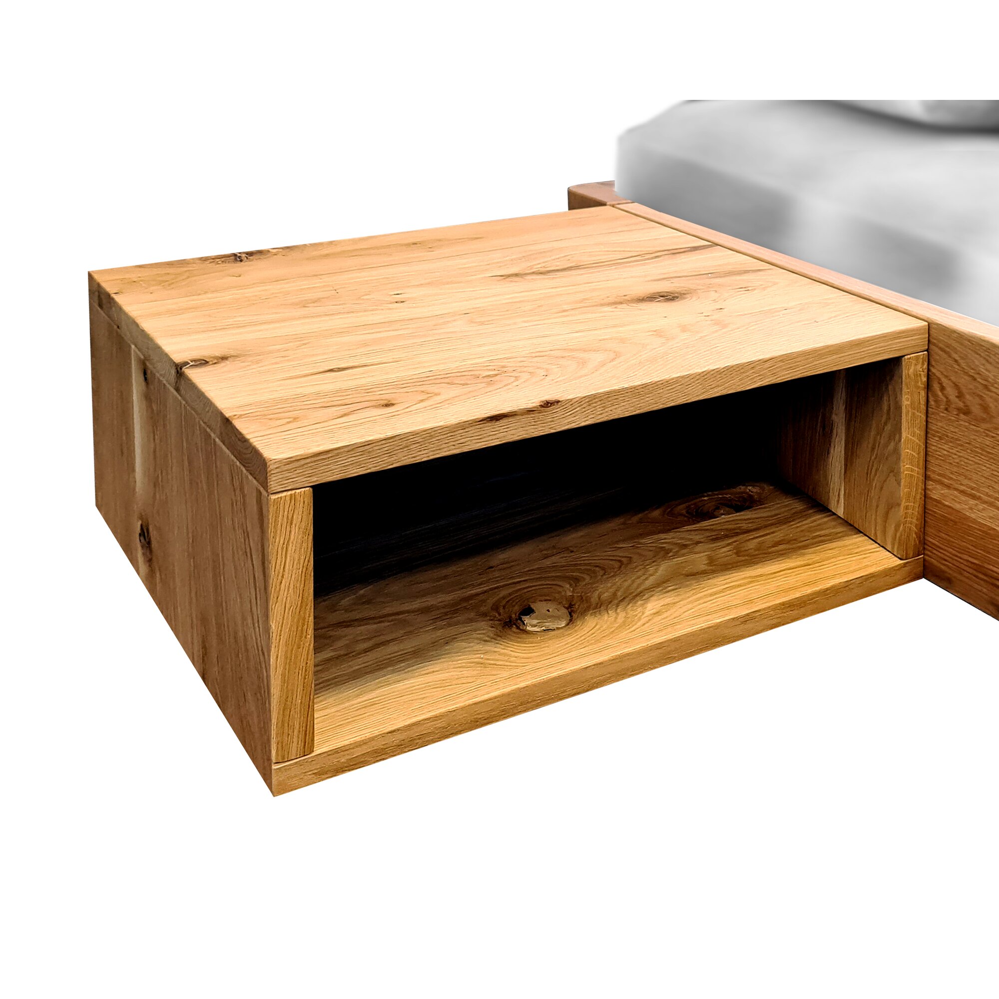 BlackWood »Buona Vita« Massivholz Nachttisch I ohne Schublade / weiss lackiert